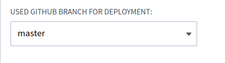 Github deployment branch select GitHub deployment branch select